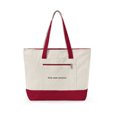 Canvas Zipper Tote Bag — 'Tote University' Embroidered College-Style Market Tote