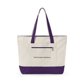 Canvas Tote Bag — 'Tote University' Zippered Canvas Tote with Front Pocket, Durable College-Style Shoulder Bag