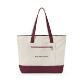 Tote Bag — 'Tote University' Zippered Canvas Beach & Campus Tote