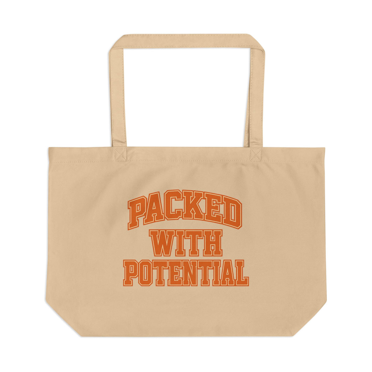 Large Eco Tote - Packed with Potential, Reusable Shopping Bag, Eco-Friendly Tote, Beach Bag, Market Tote, Gift for Her