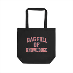 Eco-Friendly Tote Bag, Bag Full of Knowledge, Reusable Shopping Bag, Gift for Book Lovers, Study Essentials, Sustainable Gift