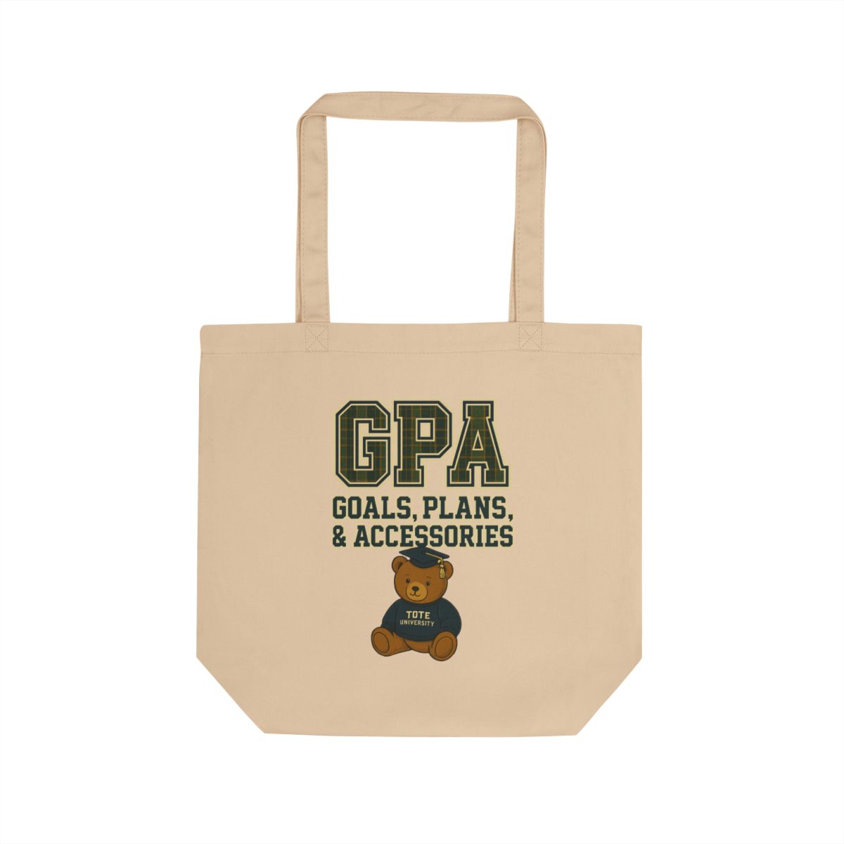 Eco-Friendly Tote Bag - GPA Goals, Plans & Accessories, Reusable Shopping Bag, School Tote, Gift for Students