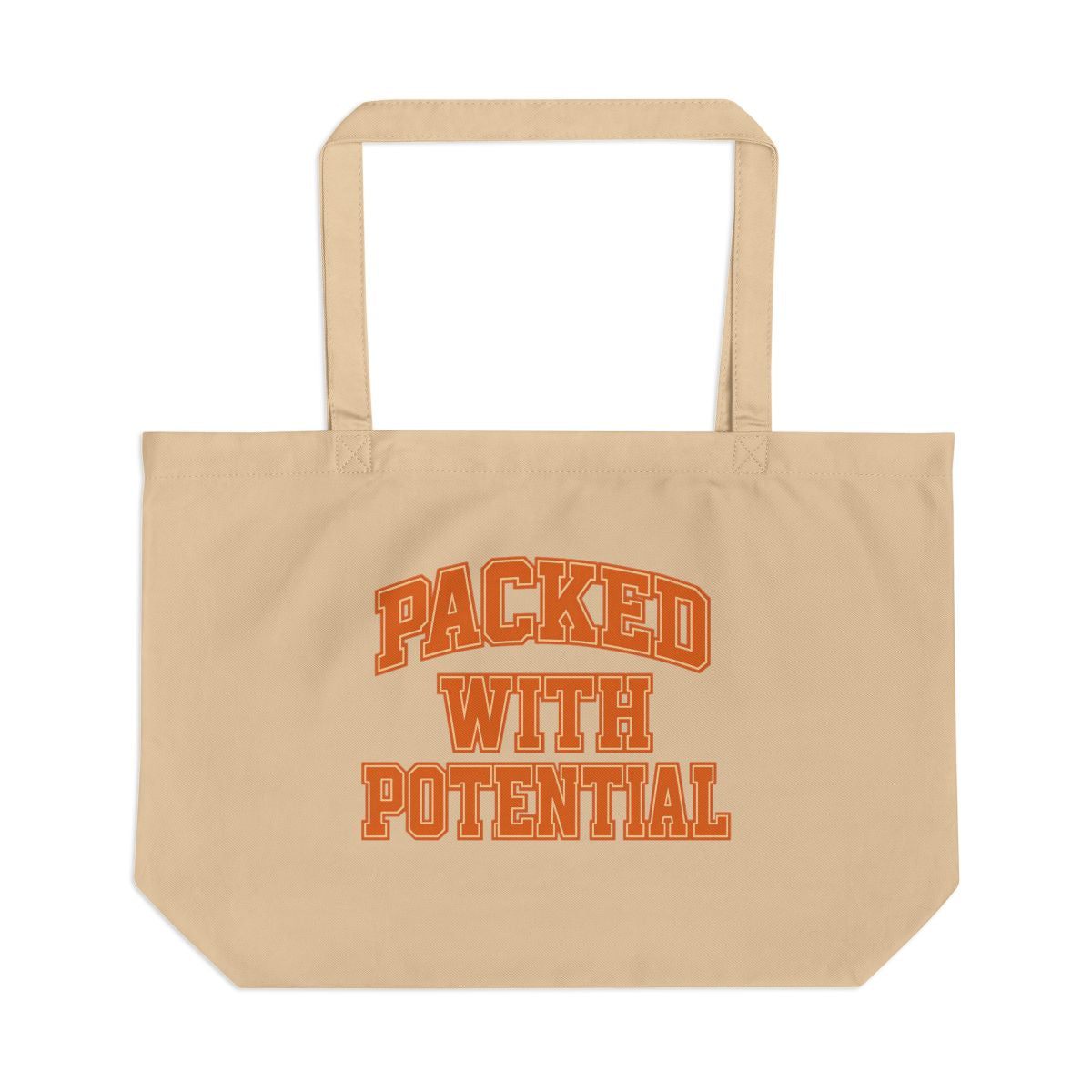 Large Eco Tote - Packed with Potential, Reusable Shopping Bag, Eco-Friendly Tote, Beach Bag, Market Tote, Gift for Her