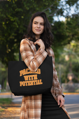Large Eco Tote - Packed with Potential, Reusable Shopping Bag, Eco-Friendly Tote, Beach Bag, Market Tote, Gift for Her
